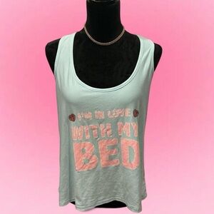 🌸Mentally Exhausted Light Green Graphic Tank Top